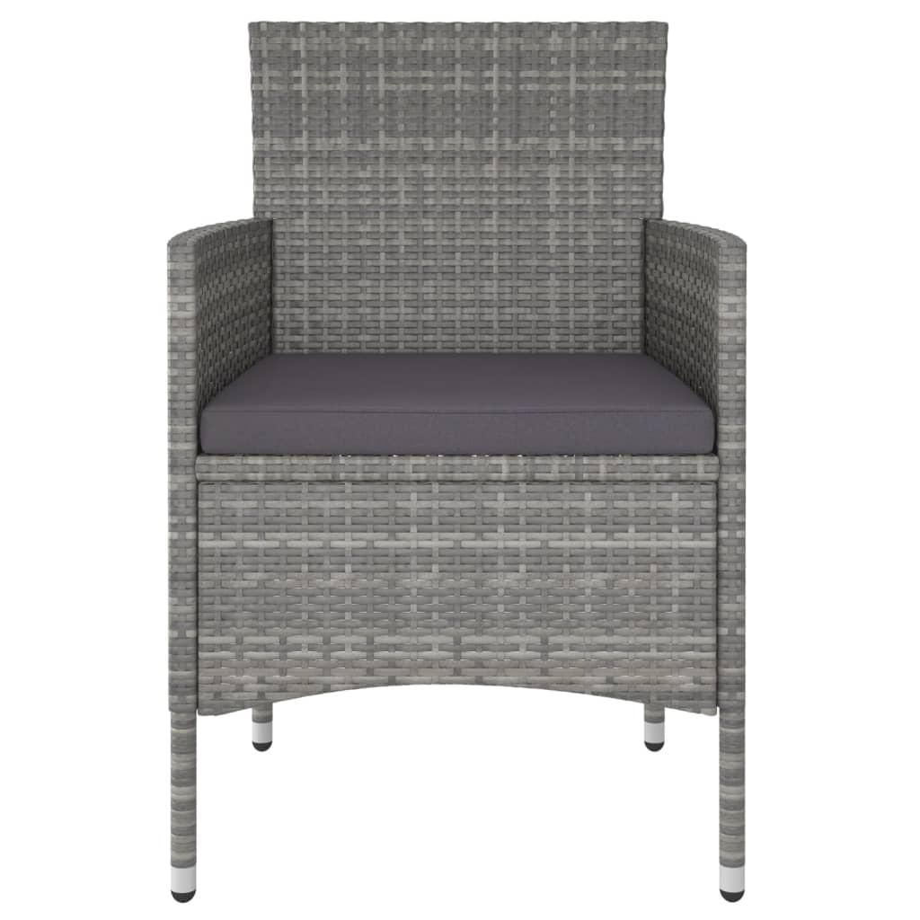 vidaXL Patio Dining Set 3 Piece Rattan Patio Conversation Set Poly Rattan-29