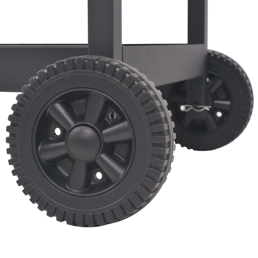 vidaXL BBQ Charcoal Smoker with Bottom Shelf Black-5