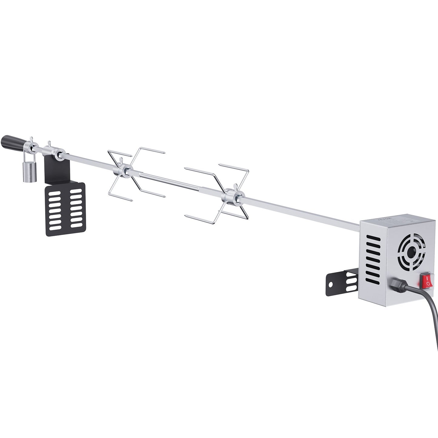 VEVOR Universal Grill Rotisserie Kit for Grills, Electric BBQ Grill with 110V 9W Motor, Stainless Steel Automatic Grilling Kit, Heavy Duty 32"/39" Hexagon Spit Rod, 26 lbs Capacity Grill Attachment-9