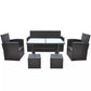 vidaXL Patio Dining Set Patio Table and Rattan Chair Outdoor Furniture Set-17