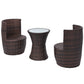 vidaXL Patio Bistro Set 3 Piece Patio Round Table Set Conversation Set Rattan-21