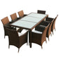 vidaXL Patio Dining Set Patio Table and Rattan Chair Outdoor Furniture Set-15