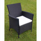 vidaXL Patio Dining Set Patio Table and Rattan Chair Outdoor Furniture Set-32