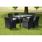 vidaXL Patio Dining Set Patio Table and Rattan Chair Outdoor Furniture Set-23