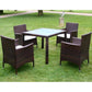 vidaXL Patio Dining Set Patio Table and Rattan Chair Outdoor Furniture Set-43