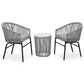 vidaXL Patio Bistro Set 3 Piece Patio Round Table Set Conversation Set Rattan-19