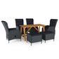 vidaXL Patio Dining Set 7 Piece Dining Table and Chairs Patio Conversation Set-19