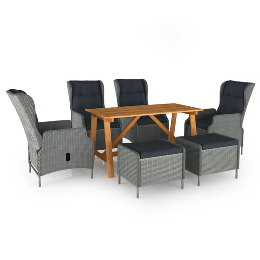 vidaXL Patio Dining Set 7 Piece Dining Table and Chairs Patio Conversation Set-0