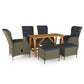 vidaXL Patio Dining Set 7 Piece Dining Table and Chairs Patio Conversation Set-24
