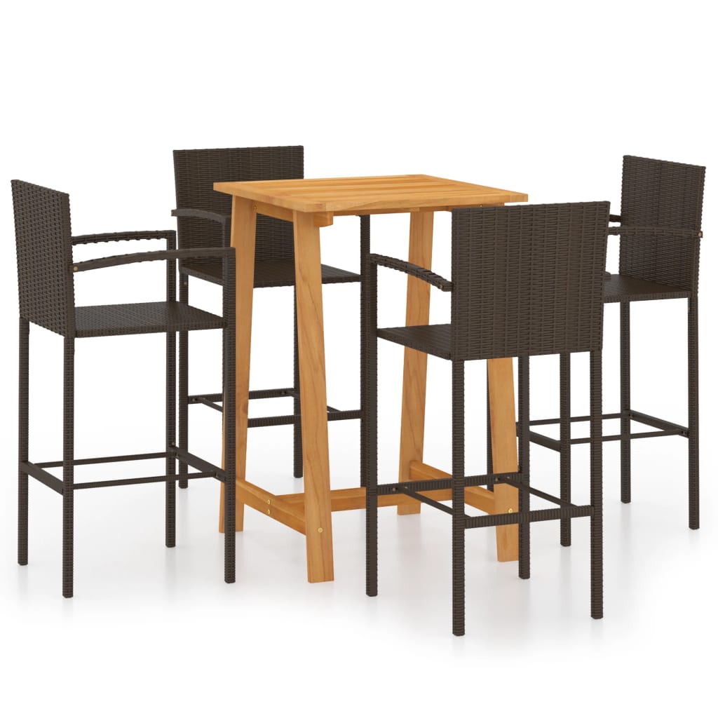 vidaXL Patio Bar Set Bar Table and Stools Patio Furniture Set Conversation Set-28