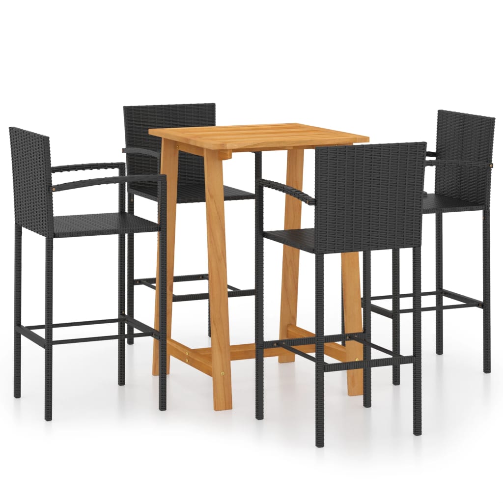 vidaXL Patio Bar Set Bar Table and Stools Patio Furniture Set Conversation Set-0