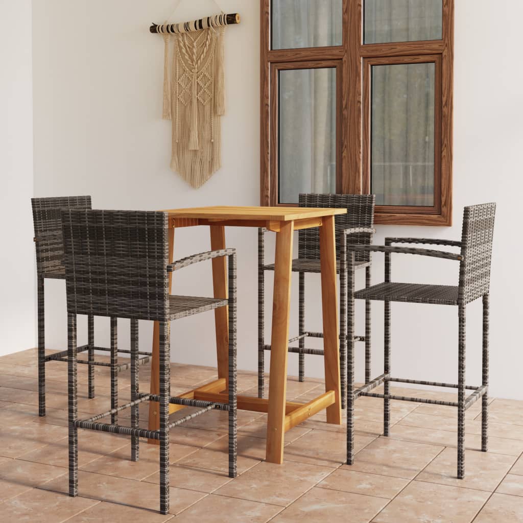 vidaXL Patio Bar Set Bar Table and Stools Patio Furniture Set Conversation Set-29