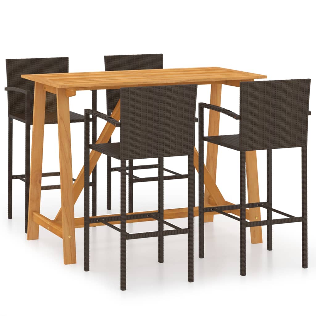 vidaXL Patio Bar Set Bar Table and Stools Patio Furniture Set Conversation Set-25