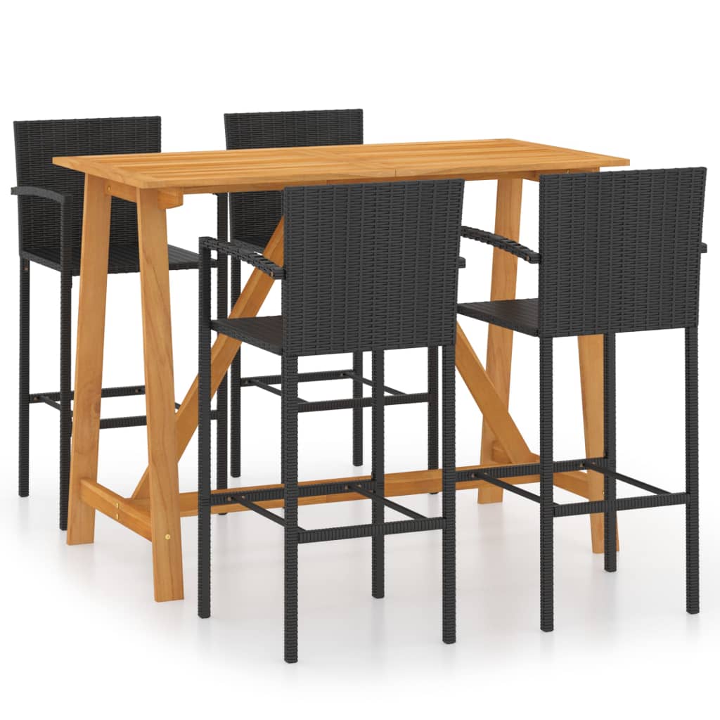 vidaXL Patio Bar Set Bar Table and Stools Patio Furniture Set Conversation Set-3