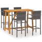vidaXL Patio Bar Set Bar Table and Stools Patio Furniture Set Conversation Set-44