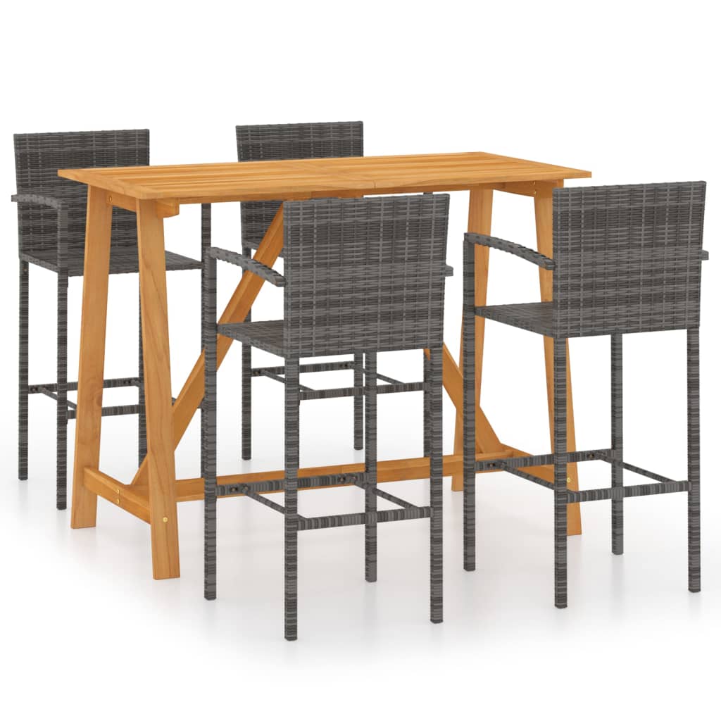 vidaXL Patio Bar Set Bar Table and Stools Patio Furniture Set Conversation Set-44