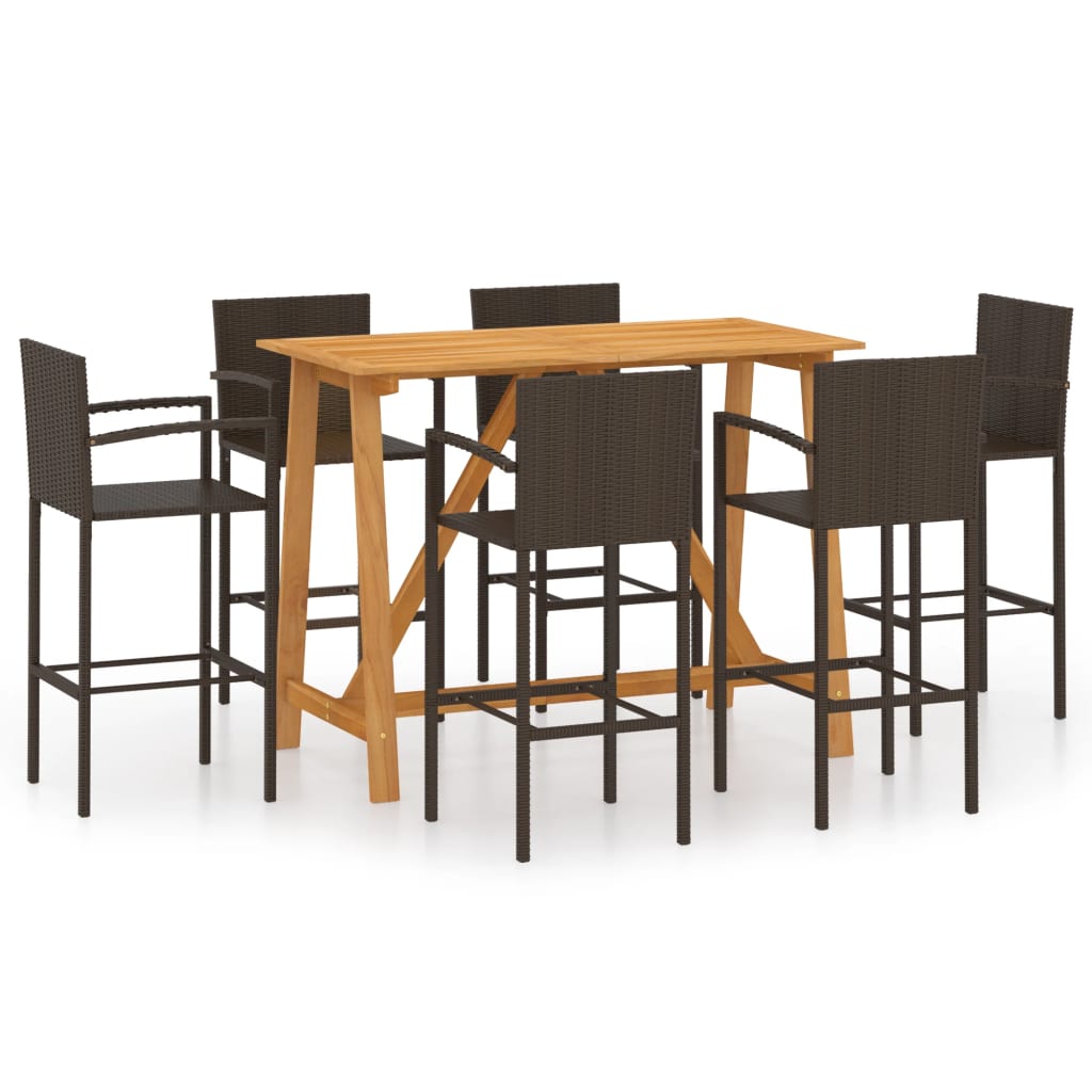 vidaXL Patio Bar Set Bar Table and Stools Patio Furniture Set Conversation Set-31