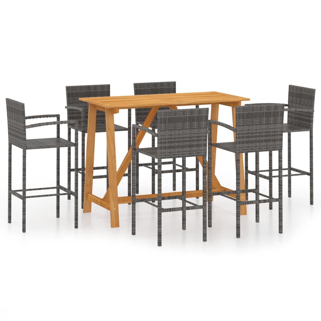 vidaXL Patio Bar Set Bar Table and Stools Patio Furniture Set Conversation Set-4
