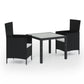vidaXL Patio Dining Set Patio Table and Rattan Chair Outdoor Furniture Set-41