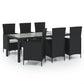 vidaXL Patio Dining Set Patio Table and Rattan Chair Outdoor Furniture Set-59