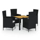 vidaXL Patio Dining Set Patio Table and Rattan Chair Outdoor Furniture Set-19