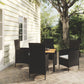 vidaXL Patio Dining Set Patio Table and Rattan Chair Outdoor Furniture Set-28