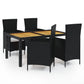 vidaXL Patio Dining Set Patio Table and Rattan Chair Outdoor Furniture Set-37