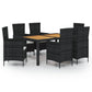 vidaXL Patio Dining Set Patio Table and Rattan Chair Outdoor Furniture Set-55