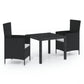 vidaXL Patio Dining Set Patio Table and Rattan Chair Outdoor Furniture Set-58