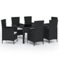 vidaXL Patio Dining Set Patio Table and Rattan Chair Outdoor Furniture Set-36