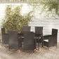 vidaXL Patio Dining Set Patio Table and Rattan Chair Outdoor Furniture Set-45