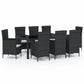 vidaXL Patio Dining Set Patio Table and Rattan Chair Outdoor Furniture Set-18