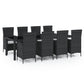vidaXL Patio Dining Set Patio Table and Rattan Chair Outdoor Furniture Set-54