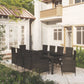 vidaXL Patio Dining Set Patio Table and Rattan Chair Outdoor Furniture Set-81