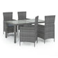 vidaXL Patio Dining Set Patio Table and Rattan Chair Outdoor Furniture Set-38