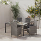 vidaXL Patio Dining Set Patio Table and Rattan Chair Outdoor Furniture Set-47