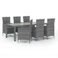 vidaXL Patio Dining Set Patio Table and Rattan Chair Outdoor Furniture Set-56