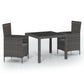vidaXL Patio Dining Set Patio Table and Rattan Chair Outdoor Furniture Set-35