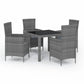 vidaXL Patio Dining Set Patio Table and Rattan Chair Outdoor Furniture Set-89