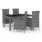 vidaXL Patio Dining Set Patio Table and Rattan Chair Outdoor Furniture Set-11