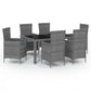vidaXL Patio Dining Set Patio Table and Rattan Chair Outdoor Furniture Set-53