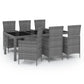 vidaXL Patio Dining Set Patio Table and Rattan Chair Outdoor Furniture Set-17