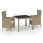 vidaXL Patio Dining Set Patio Table and Rattan Chair Outdoor Furniture Set-40