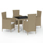 vidaXL Patio Dining Set Patio Table and Rattan Chair Outdoor Furniture Set-21