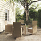 vidaXL Patio Dining Set Patio Table and Rattan Chair Outdoor Furniture Set-30