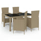 vidaXL Patio Dining Set Patio Table and Rattan Chair Outdoor Furniture Set-22
