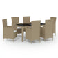 vidaXL Patio Dining Set Patio Table and Rattan Chair Outdoor Furniture Set-57