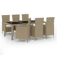 vidaXL Patio Dining Set Patio Table and Rattan Chair Outdoor Furniture Set-39