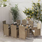 vidaXL Patio Dining Set Patio Table and Rattan Chair Outdoor Furniture Set-12