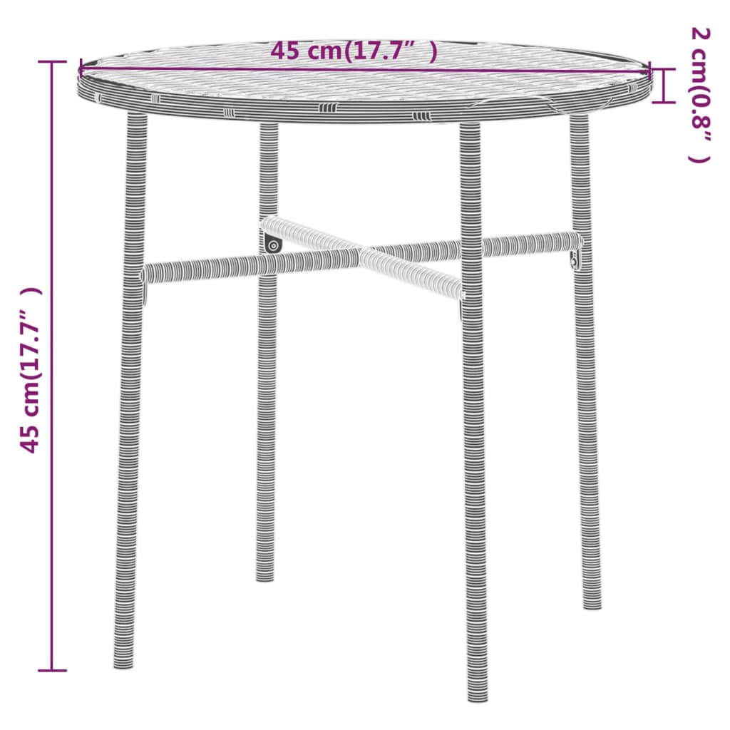 vidaXL Patio Dining Set 3 Piece Rattan Patio Conversation Set Poly Rattan-2